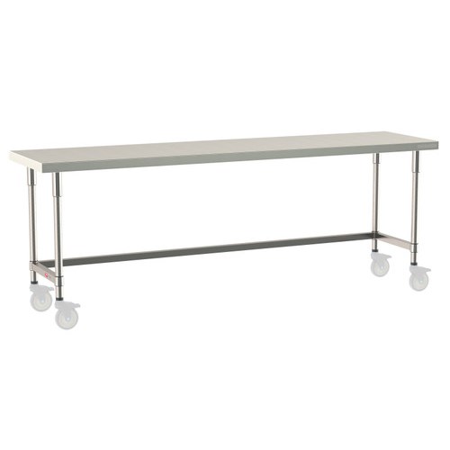 InterMetro Industries TWM2496SU-316-S TableWorx Mobile-Ready 24" x 96 " - 316 Surface - Stainless Steel 3-Sided Frame - All Stainless Steel Finish