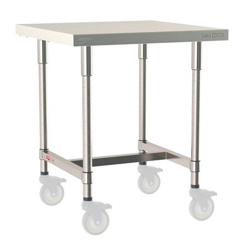 InterMetro Industries TWM3030SI-304-S TableWorx Mobile-Ready 30" x 30 " - 304 Surface - Stainless Steel I-Frame - All Stainless Steel Finish