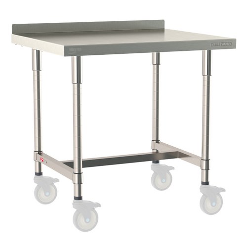 InterMetro Industries TWM3036SI-304-S TableWorx Mobile-Ready 30" x 36 " - 304 Surface - Stainless Steel I-Frame - All Stainless Steel Finish