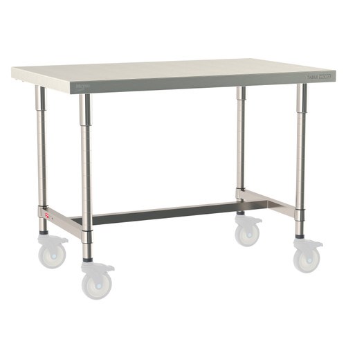 InterMetro Industries TWM3048SI-316-S TableWorx Mobile-Ready 30" x 48 " - 316 Surface - Stainless Steel I-Frame - All Stainless Steel Finish