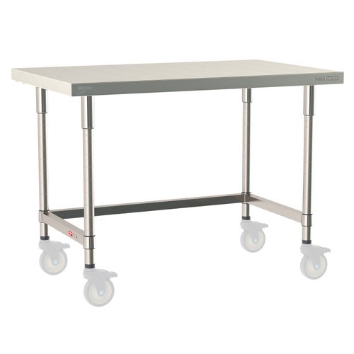 InterMetro Industries TWM3048SU-304-S TableWorx Mobile-Ready 30" x 48 " - 304 Surface - Stainless Steel 3-Sided Frame - All Stainless Steel Finish