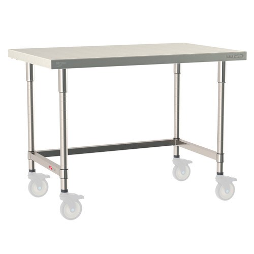 InterMetro Industries TWM3048SU-316-S TableWorx Mobile-Ready 30" x 48 " - 316 Surface - Stainless Steel 3-Sided Frame - All Stainless Steel Finish