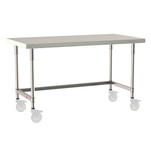 InterMetro Industries TWM3060SU-304-S TableWorx Mobile-Ready 30" x 60 " - 304 Surface - Stainless Steel 3-Sided Frame - All Stainless Steel Finish