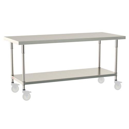 InterMetro Industries TWM3072FS-304-S TableWorx Mobile-Ready 30" x 72 " - 304 Surface - Stainless Steel Under Shelf - All Stainless Steel Finish