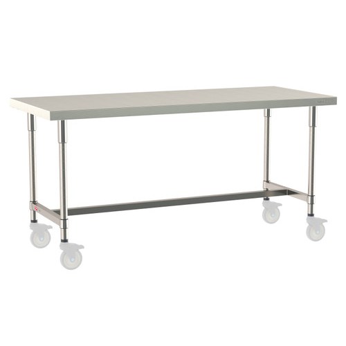 InterMetro Industries TWM3072SI-304-S TableWorx Mobile-Ready 30" x 72 " - 304 Surface - Stainless Steel I-Frame - All Stainless Steel Finish