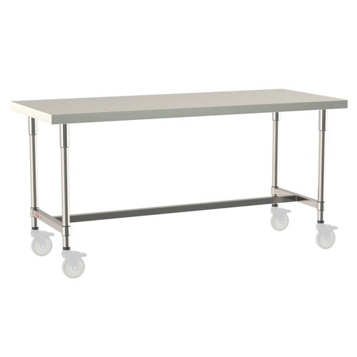 InterMetro Industries TWM3072SI-316-S TableWorx Mobile-Ready 30" x 72 " - 316 Surface - Stainless Steel I-Frame - All Stainless Steel Finish