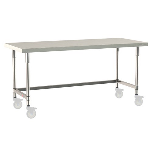 InterMetro Industries TWM3072SU-316-S TableWorx Mobile-Ready 30" x 72 " - 316 Surface - Stainless Steel 3-Sided Frame - All Stainless Steel Finish