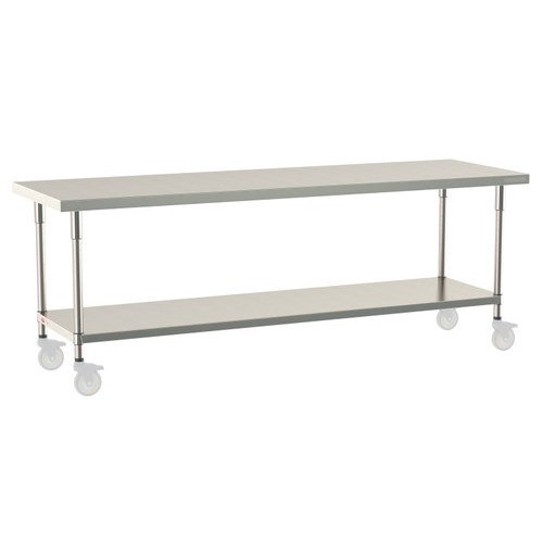 InterMetro Industries TWM3096FS-304-S TableWorx Mobile-Ready 30" x 96 " - 304 Surface - Stainless Steel Under Shelf - All Stainless Steel Finish