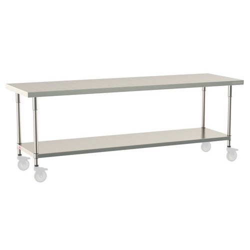 InterMetro Industries TWM3096FS-316-S TableWorx Mobile-Ready 30" x 96 " - 316 Surface - Stainless Steel Under Shelf - All Stainless Steel Finish