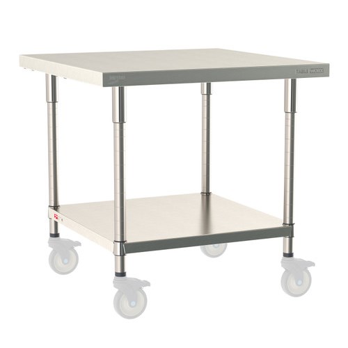 InterMetro Industries TWM3636FS-304-S TableWorx Mobile-Ready 36" x 36 " - 304 Surface - Stainless Steel Under Shelf - All Stainless Steel Finish