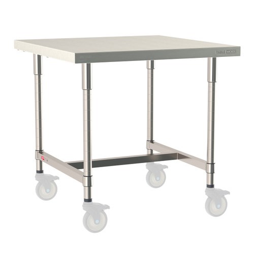 InterMetro Industries TWM3636SI-304-S TableWorx Mobile-Ready 36" x 36 " - 304 Surface - Stainless Steel I-Frame - All Stainless Steel Finish