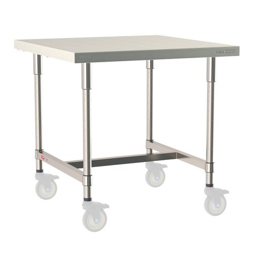 InterMetro Industries TWM3636SI-316-S TableWorx Mobile-Ready 36" x 36 " - 316 Surface - Stainless Steel I-Frame - All Stainless Steel Finish