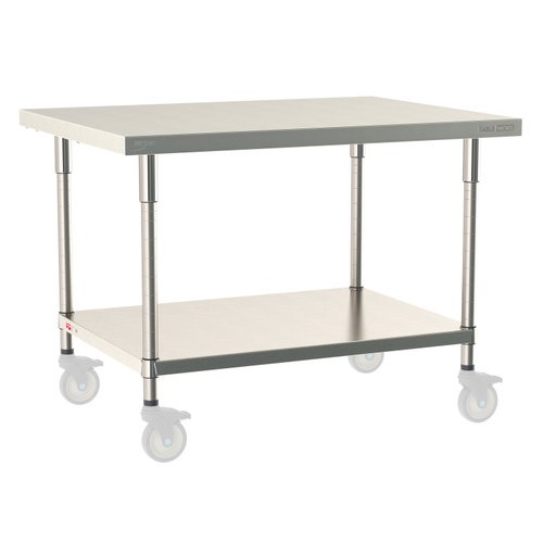 InterMetro Industries TWM3648FS-316-S TableWorx Mobile-Ready 36" x 48 " - 316 Surface - Stainless Steel Under Shelf - All Stainless Steel Finish