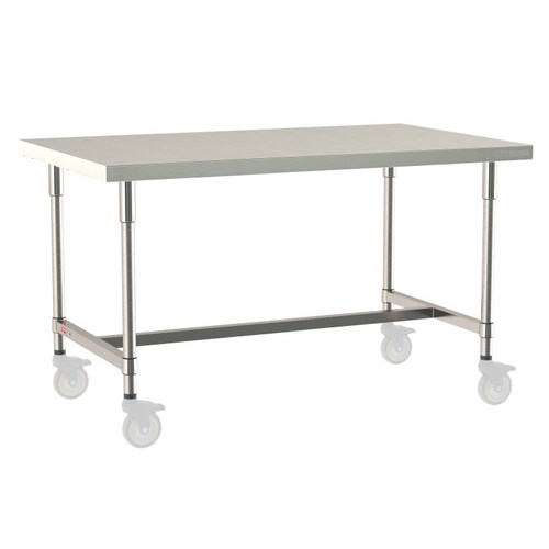 InterMetro Industries TWM3660SI-316-S TableWorx Mobile-Ready 36" x 60 " - 316 Surface - Stainless Steel I-Frame - All Stainless Steel Finish