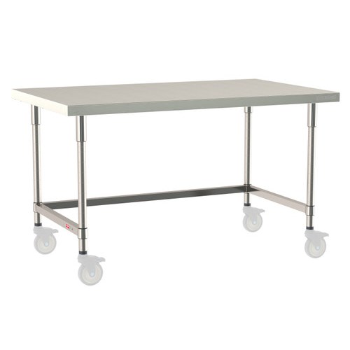 InterMetro Industries TWM3660SU-304-S TableWorx Mobile-Ready 36" x 60 " - 304 Surface - Stainless Steel 3-Sided Frame - All Stainless Steel Finish