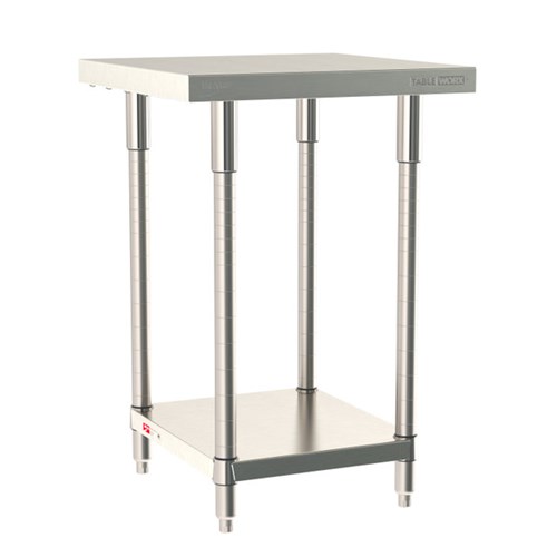 InterMetro Industries TWS2424FS-316-S TableWorx Stationary 24" x 24 " - 316 Surface - Stainless Steel Under Shelf - All Stainless Steel Finish