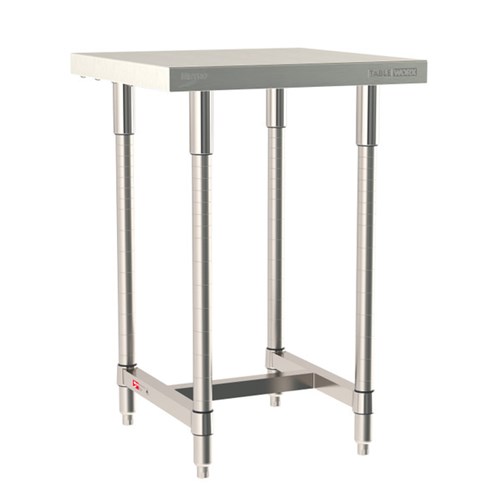 InterMetro Industries TWS2424SI-304-S TableWorx Stationary 24" x 24 " - 304 Surface - Stainless Steel I-Frame - All Stainless Steel Finish