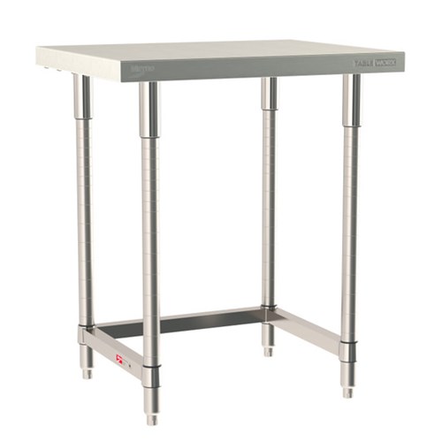 InterMetro Industries TWS2430SU-304-S TableWorx Stationary 24" x 30 " - 304 Surface - Stainless Steel 3-Sided Frame - All Stainless Steel Finish