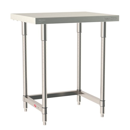 InterMetro Industries TWS2430SU-316-S TableWorx Stationary 24" x 30 " - 316 Surface - Stainless Steel 3-Sided Frame - All Stainless Steel Finish