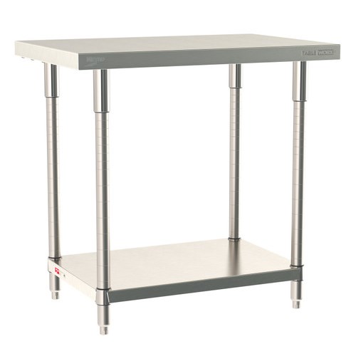 InterMetro Industries TWS2436FS-316-S TableWorx Stationary 24" x 36 " - 316 Surface - Stainless Steel Under Shelf - All Stainless Steel Finish