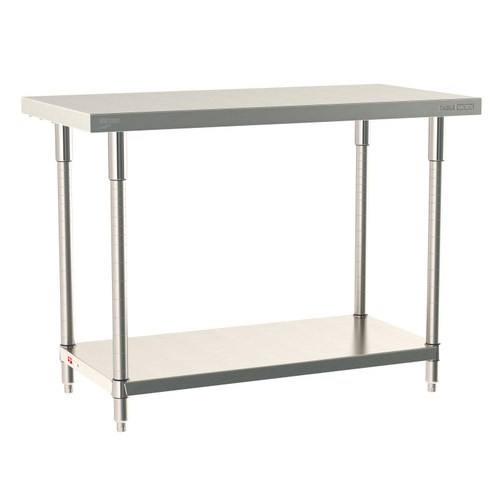 InterMetro Industries TWS2448FS-304-S TableWorx Stationary 24" x 48 " - 304 Surface - Stainless Steel Under Shelf - All Stainless Steel Finish