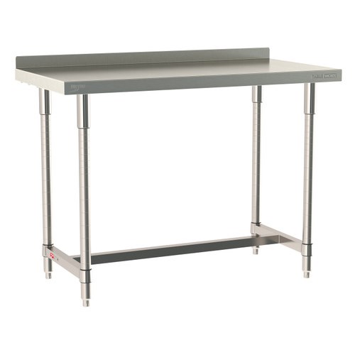 InterMetro Industries TWS2448SI-304B-S TableWorx Stationary 24" x 48 " - 304 Surface with Backsplash - Stainless Steel I-Frame - All Stainless Steel Finish