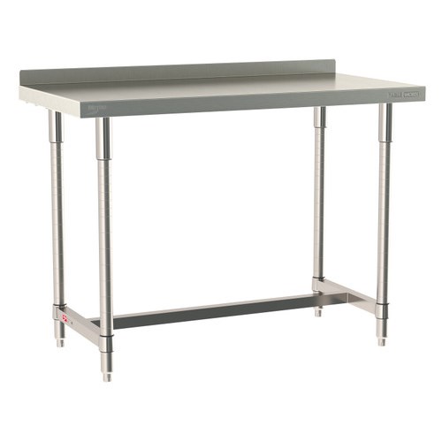 InterMetro Industries TWS2448SI-316B-S TableWorx Stationary 24" x 48 " - 316 Surface with Backsplash - Stainless Steel I-Frame - All Stainless Steel Finish