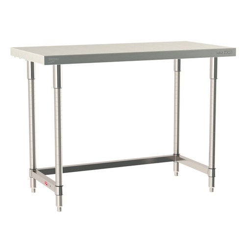 InterMetro Industries TWS2448SU-304-S TableWorx Stationary 24" x 48 " - 304 Surface - Stainless Steel 3-Sided Frame - All Stainless Steel Finish