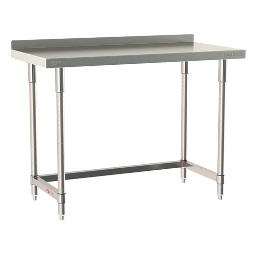 InterMetro Industries TWS2448SU-316B-S TableWorx Stationary 24" x 48 " - 316 Surface with Backsplash - Stainless Steel 3-Sided Frame - All Stainless Steel Finish