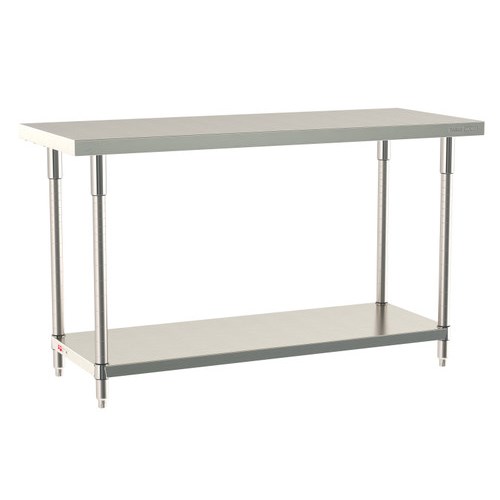 InterMetro Industries TWS2460FS-304-S TableWorx Stationary 24" x 60 " - 304 Surface - Stainless Steel Under Shelf - All Stainless Steel Finish