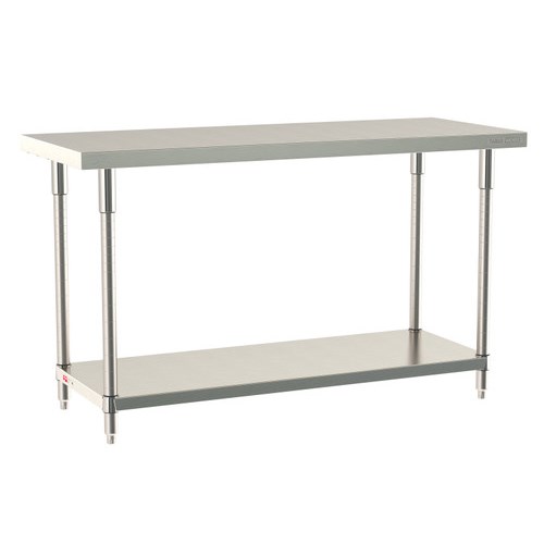 InterMetro Industries TWS2460FS-316-S TableWorx Stationary 24" x 60 " - 316 Surface - Stainless Steel Under Shelf - All Stainless Steel Finish