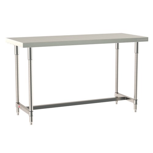 InterMetro Industries TWS2460SI-316-S TableWorx Stationary 24" x 60 " - 316 Surface - Stainless Steel I-Frame - All Stainless Steel Finish