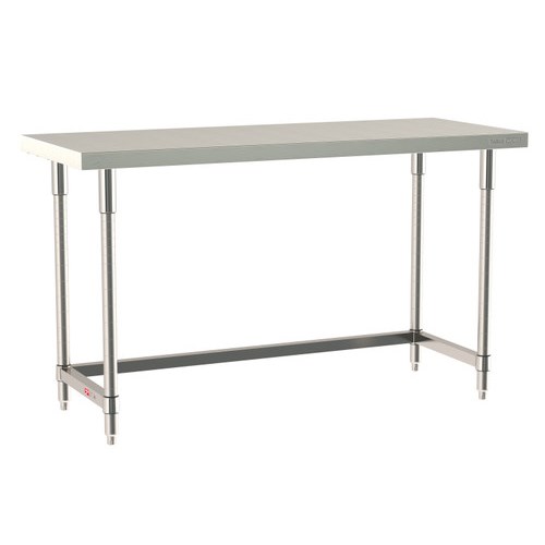 InterMetro Industries TWS2460SU-304-S TableWorx Stationary 24" x 60 " - 304 Surface - Stainless Steel 3-Sided Frame - All Stainless Steel Finish