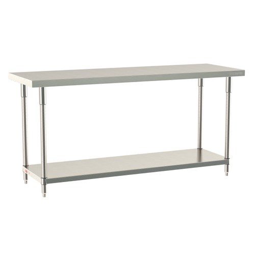 InterMetro Industries TWS2472FS-304-S TableWorx Stationary 24" x 72 " - 304 Surface - Stainless Steel Under Shelf - All Stainless Steel Finish