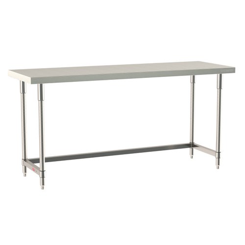 InterMetro Industries TWS2472SU-304-S TableWorx Stationary 24" x 72 " - 304 Surface - Stainless Steel 3-Sided Frame - All Stainless Steel Finish