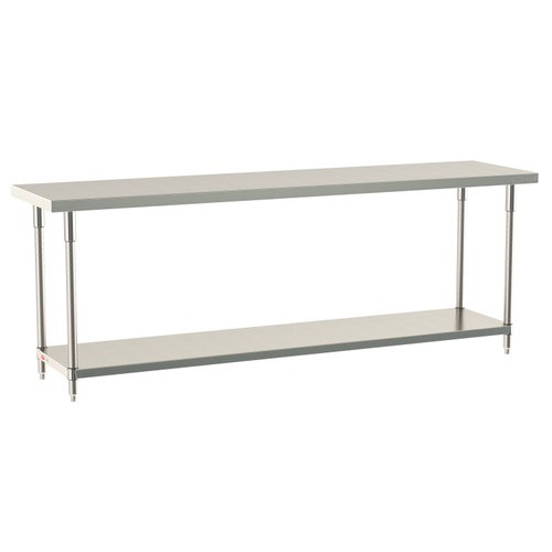 InterMetro Industries TWS2496FS-316-S TableWorx Stationary 24" x 96 " - 316 Surface - Stainless Steel Under Shelf - All Stainless Steel Finish