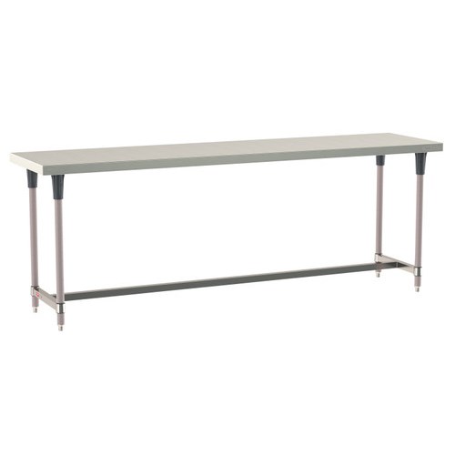 InterMetro Industries TWS2496SI-304-K TableWorx Stationary 24" x 96 " - 304 Surface - Stainless Steel I-Frame - Metroseal Gray Epoxy Coated Legs and Polymer Leg Mounts