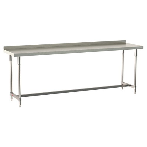 InterMetro Industries TWS2496SI-304B-S TableWorx Stationary 24" x 96 " - 304 Surface with Backsplash - Stainless Steel I-Frame - All Stainless Steel Finish