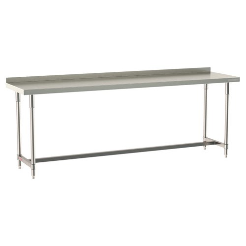 InterMetro Industries TWS2496SI-316B-S TableWorx Stationary 24" x 96 " - 316 Surface with Backsplash - Stainless Steel I-Frame - All Stainless Steel Finish