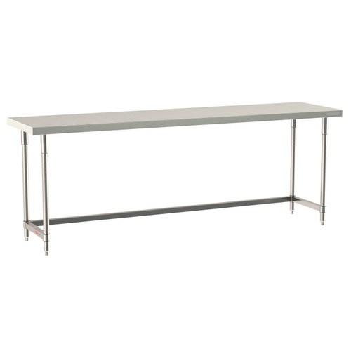 InterMetro Industries TWS2496SU-304-S TableWorx Stationary 24" x 96 " - 304 Surface - Stainless Steel 3-Sided Frame - All Stainless Steel Finish