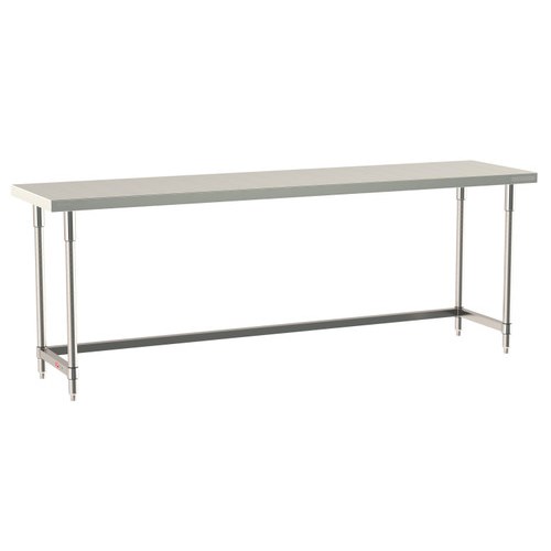 InterMetro Industries TWS2496SU-316-S TableWorx Stationary 24" x 96 " - 316 Surface - Stainless Steel 3-Sided Frame - All Stainless Steel Finish