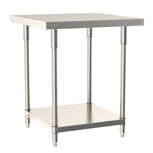 InterMetro Industries TWS3030FS-304-S TableWorx Stationary 30" x 30 " - 304 Surface - Stainless Steel Under Shelf - All Stainless Steel Finish