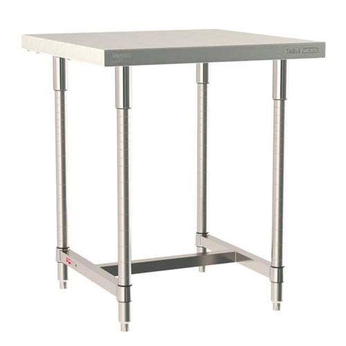 InterMetro Industries TWS3030SI-304-S TableWorx Stationary 30" x 30 " - 304 Surface - Stainless Steel I-Frame - All Stainless Steel Finish