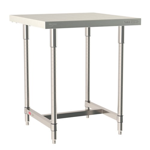 InterMetro Industries TWS3030SI-316-S TableWorx Stationary 30" x 30 " - 316 Surface - Stainless Steel I-Frame - All Stainless Steel Finish