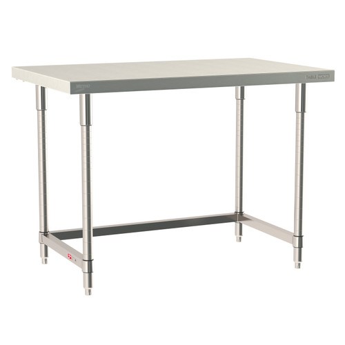 InterMetro Industries TWS3048SU-304-S TableWorx Stationary 30" x 48 " - 304 Surface - Stainless Steel 3-Sided Frame - All Stainless Steel Finish