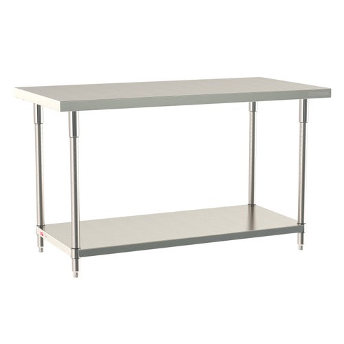 InterMetro Industries TWS3060FS-304-S TableWorx Stationary 30" x 60 " - 304 Surface - Stainless Steel Under Shelf - All Stainless Steel Finish