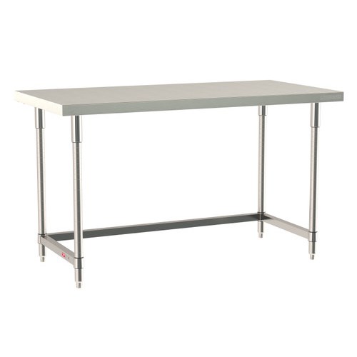 InterMetro Industries TWS3060SU-304-S TableWorx Stationary 30" x 60 " - 304 Surface - Stainless Steel 3-Sided Frame - All Stainless Steel Finish