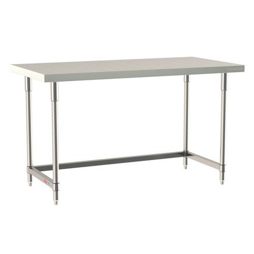 InterMetro Industries TWS3060SU-316-S TableWorx Stationary 30" x 60 " - 316 Surface - Stainless Steel 3-Sided Frame - All Stainless Steel Finish