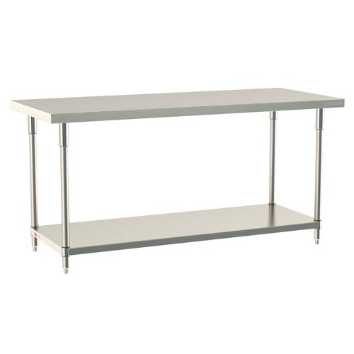 InterMetro Industries TWS3072FS-316-S TableWorx Stationary 30" x 72 " - 316 Surface - Stainless Steel Under Shelf - All Stainless Steel Finish