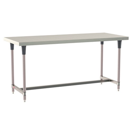 InterMetro Industries TWS3072SI-304-K TableWorx Stationary 30" x 72 " - 304 Surface - Stainless Steel I-Frame - Metroseal Gray Epoxy Coated Legs and Polymer Leg Mounts